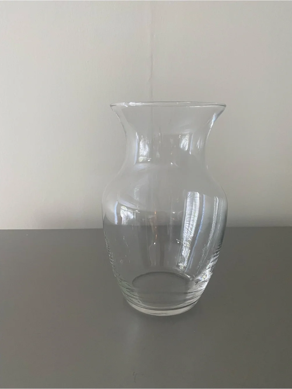 Clear Glass Decorative Vase - Classic Bulb Shape
